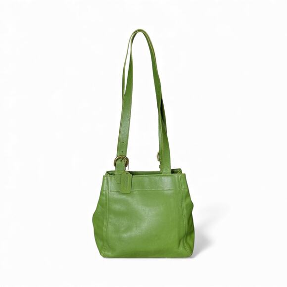 VTG Coach SoHo Buckle Bag 4157 Leaf Green Leather Shoulder Tote USA 1997 - Picture 4 of 16